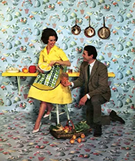The Wallpaper Manufacturers Limited 1960s UK humour wallpaper pineapples housewives The Wallpaper Manufacturers Limited 1960s UK humour wallpaper pineapples housewives
