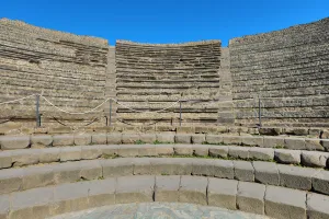 Small ruined amphitheatre in the ancient Roman city of Pompeii, Italy Small ruined amphitheatre in the ancient Roman city of Pompeii, Italy