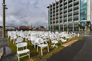 The 185 chairs memorial to those who died in the 2011 earthquake in Christchurch, Canterbury, in New Zealand The 185 chairs memorial to those who died in the 2011 earthquake in Christchurch, Canterbury, in New Zealand