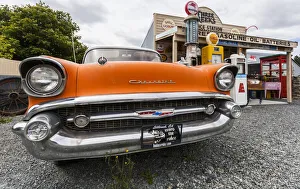A 1957 Chevrolet Belair at Burkes Pass in Canterbury, New Zealand A 1957 Chevrolet Belair at Burkes Pass in Canterbury, New Zealand