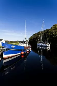 Two boats in the Crinan Canal, Scotland
