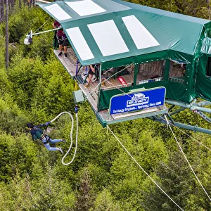 A bungee jumper at Queenstown in Otago, New Zealand A bungee jumper at Queenstown in Otago, New Zealand