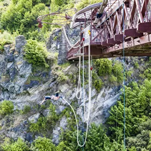 A bungee jumper at the River Kawarau in Otago, New Zealand A bungee jumper at the River Kawarau in Otago, New Zealand