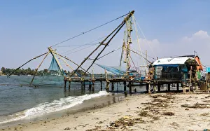 The Chinese fishing nets at Fort Kochi in Kerala, India The Chinese fishing nets at Fort Kochi in Kerala, India