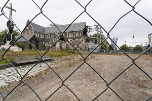 Christchurch Cathedral which was damaged by the 2011 earthquake in Christchurch, Canterbury, in New Zealand