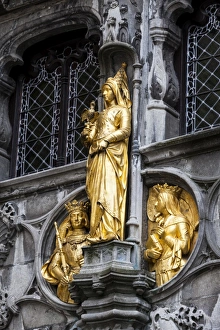 Sculptures Gallery: Golden statues at the Basilica of the Holy Blood in Bruges, Belgium