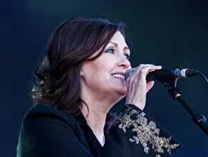 Karen Matheson of Capercaillie singing at Oban Live in Scotland Karen Matheson of Capercaillie singing at Oban Live in Scotland