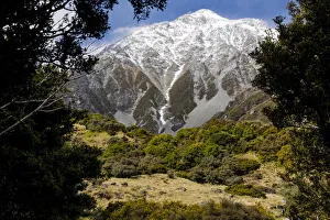 Mountain scenery near Mount Cook Village in Canterbury, New Zealand Mountain scenery near Mount Cook Village in Canterbury, New Zealand