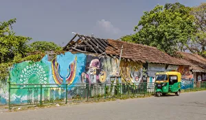 A mural on a delapidated building in Fort Kochi in Kerala, India A mural on a delapidated building in Fort Kochi in Kerala, India