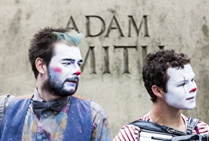 Two performers from The Human Zoo Theatre Company at the 2015 Edinburgh Fringe Festival, Scotland Two performers from The Human Zoo Theatre Company at the 2015 Edinburgh Fringe Festival, Scotland