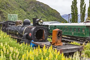 A railway engine and carriages at Kingston in Otago, New Zealand A railway engine and carriages at Kingston in Otago, New Zealand