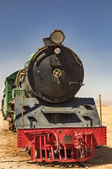 Jordan/wadi rum/railway engine italian built railway line near Jordan/wadi rum/railway engine italian built railway line near