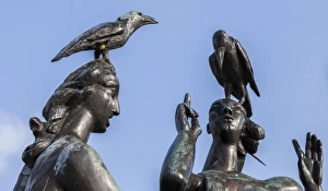 Sculptures Gallery: Sculptures in the ‘t Zand Square Fountain in Bruges, Belgium