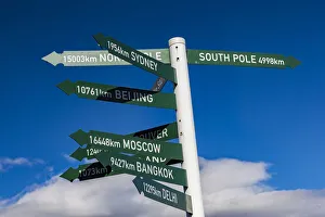 A signpost at Queenstown in Otago, New Zealand A signpost at Queenstown in Otago, New Zealand