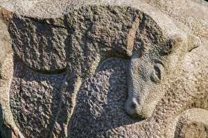 A stone sculpture in the Crinan Canal, Argyll & Bute, Scotland A stone sculpture in the Crinan Canal, Argyll & Bute, Scotland