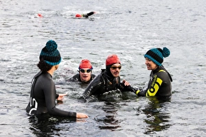 A swimmer finishing the first leg of the 2014 Celtman Triathlon A swimmer finishing the first leg of the 2014 Celtman Triathlon