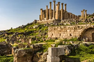 The Temple of Artemis at the Roman city in Jerash, Jordan The Temple of Artemis at the Roman city in Jerash, Jordan
