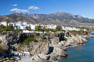 Blue Sky Collection: A view of the resort of Nerja in Spain
