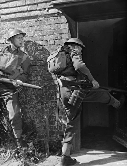 Corporal Bins unit takes shelter in a French farm Corporal Bins unit takes shelter in a French farm