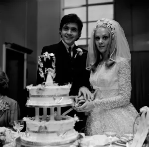 David Essex Prints: That'll Be the Day (1973) Print: Jim and Jeanette cut the wedding cake