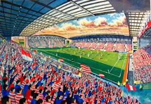 Rugby Collection: DW Stadium Fine Art - Wigan Warriors Rugby League Club
