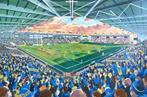 Stadium Art Collection: Halliwell Jones Stadium Fine Art - Warrington Wolves Rugby