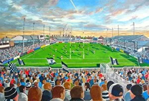 Stadium Art Gallery: Naughton Park Stadium Fine Art - Widnes Vikings Rugby League