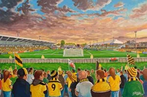 Sporting Venues Gallery: Rodney Parade Stadium Fine Art - Newport County Football Club