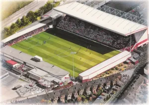Gresty Road Print - Watercolour of Crewe Alexandra Football Stadium