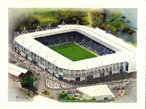 Stadium Art Prints: King Power Stadium Watercolour Print