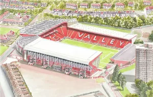 Athletic Prints: The Valley Print: A 27,111 capacity sports stadium in Charlton