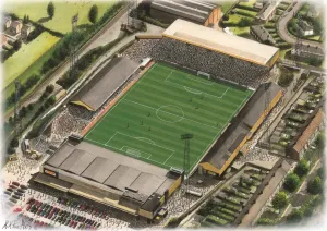 Boothferry Park Print - A 20 x 16 watercolour of Hull City FC's former home