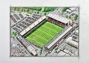 Rugby Collection: Welford Road Stadium Art - Leicester Tigers