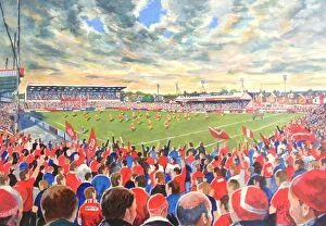 Stadium Art Gallery: The Willows Stadium Fine Art - Salford Red Devils Rugby League
