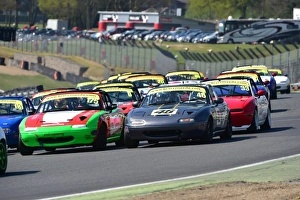 <b class=qtipBold><figcaption>CM18 5973 The start</figcaption></b><br>The start, Mazda MX-5, Mazda MX-5 Championship, HRDC, BRSCC, Brands Hatch, Season opener, Race Weekend, April, 2017, British Racing and Sports Car Club,, cars, Championship, classic cars, classic event, Classic motorracing, Classic Racing Cars, England, motor racing, motor sport, motorracing, motorsport, nostalgia, racing, racing cars, retro, saloon cars, sports cars, Kent England, MSV,<br><em>© 2017 Chris McEvoy, www.cjm-photography.co.uk, all rights reserved</em> CM18 5973 The start