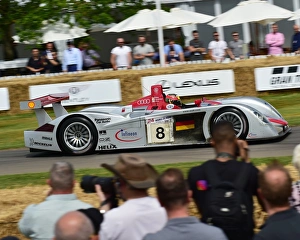 <b class=qtipBold><figcaption>CM20 0512 Tom Kristensen, Audi R8</figcaption></b><br>Tom Kristensen, Audi R8, Goodwood Festival of Speed, 2017, Peaks of Performance, Motorsports Game Changers, automobiles, cars, entertainment, Festival of Speed, FoS, Goodwood, heritage, contemporary, modern, hill climb, July, June, motor sport, motorcars, nostalgia, racing, speed, sports, West Sussex., Moving Motor Show,<br><em>© 2017 Chris McEvoy, www.cjm-photography.co.uk, all rights reserved</em> CM20 0512 Tom Kristensen, Audi R8