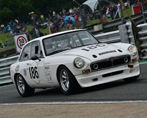 <b class=qtipBold><figcaption>CM23 9398 Neil Fowler, MGB GT V8</figcaption></b><br>Neil Fowler, MGB GT V8, Bernie's V8s, US Muscle Cars, American Speedfest VI, Brands Hatch, June 2018, automobiles, Autosport, cars, circuit racing, England, entertainment, European, June 2018, Kent, motor racing, motor sport, motorracing, racing, track racing, nostalgia, classic cars, historic cars, sports cars,<br><em>© 2018 Chris McEvoy, www.cjm-photography.co.uk, all rights reserved</em> CM23 9398 Neil Fowler, MGB GT V8