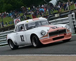 <b class=qtipBold><figcaption>CM23 9399 Andrew Riley, MGB V8</figcaption></b><br>Andrew Riley, MGB V8, Bernie's V8s, US Muscle Cars, American Speedfest VI, Brands Hatch, June 2018, automobiles, Autosport, cars, circuit racing, England, entertainment, European, June 2018, Kent, motor racing, motor sport, motorracing, racing, track racing, nostalgia, classic cars, historic cars, sports cars,<br><em>© 2018 Chris McEvoy, www.cjm-photography.co.uk, all rights reserved</em> CM23 9399 Andrew Riley, MGB V8