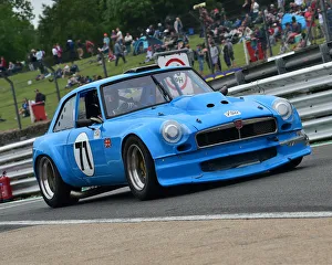 <b class=qtipBold><figcaption>CM23 9404 Lee Barnard, MGB GT V8</figcaption></b><br>Lee Barnard, MGB GT V8, Bernie's V8s, US Muscle Cars, American Speedfest VI, Brands Hatch, June 2018, automobiles, Autosport, cars, circuit racing, England, entertainment, European, June 2018, Kent, motor racing, motor sport, motorracing, racing, track racing, nostalgia, classic cars, historic cars, sports cars,<br><em>© 2018 Chris McEvoy, www.cjm-photography.co.uk, all rights reserved</em> CM23 9404 Lee Barnard, MGB GT V8