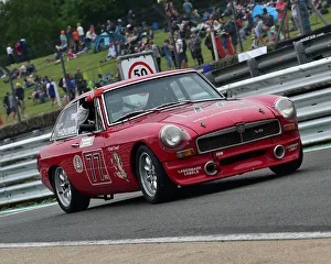 <b class=qtipBold><figcaption>CM23 9407 Barry Holmes, MGB GT V8</figcaption></b><br>Barry Holmes, MGB GT V8, Bernie's V8s, US Muscle Cars, American Speedfest VI, Brands Hatch, June 2018, automobiles, Autosport, cars, circuit racing, England, entertainment, European, June 2018, Kent, motor racing, motor sport, motorracing, racing, track racing, nostalgia, classic cars, historic cars, sports cars,<br><em>© 2018 Chris McEvoy, www.cjm-photography.co.uk, all rights reserved</em> CM23 9407 Barry Holmes, MGB GT V8