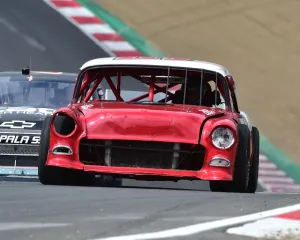 <b class=qtipBold><figcaption>CM24 0135 Chevrolet BelAir</figcaption></b><br>NASCAR, American Speedfest VI, Chevrolet BelAir, Brands Hatch, June 2018, automobiles, Autosport, cars, circuit racing, England, entertainment, European, Kent, motor racing, motor sport, motorracing, racing, track racing, nostalgia, classic cars, historic cars, stock cars, American cars,<br><em>© 2018 Chris McEvoy, www.cjm-photography.co.uk, all rights reserved</em> CM24 0135 Chevrolet BelAir