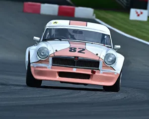 <b class=qtipBold><figcaption>CM24 0176 Andrew Riley, MGB V8</figcaption></b><br>Andrew Riley, MGB V8, Bernie's V8s, US Muscle Cars, American Speedfest VI, Brands Hatch, June 2018, automobiles, Autosport, cars, circuit racing, England, entertainment, European, June 2018, Kent, motor racing, motor sport, motorracing, racing, track racing, nostalgia, classic cars, historic cars, sports cars,<br><em>© 2018 Chris McEvoy, www.cjm-photography.co.uk, all rights reserved</em> CM24 0176 Andrew Riley, MGB V8