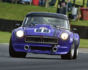 <b class=qtipBold><figcaption>CM24 0219 Simon Cripps, MGB GT V8</figcaption></b><br>Simon Cripps, MGB GT V8, Bernie's V8s, US Muscle Cars, American Speedfest VI, Brands Hatch, June 2018, automobiles, Autosport, cars, circuit racing, England, entertainment, European, June 2018, Kent, motor racing, motor sport, motorracing, racing, track racing, nostalgia, classic cars, historic cars, sports cars,<br><em>© 2018 Chris McEvoy, www.cjm-photography.co.uk, all rights reserved</em> CM24 0219 Simon Cripps, MGB GT V8