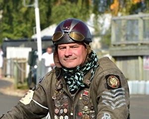 <b class=qtipBold><figcaption>CM4 9056 Biker</figcaption></b><br>Biker, Goodwood Revival 2014, biker, Goodwood, Goodwood Revival 2014, Goodwood Transport Corps, motorcycles, rockers<br><em>© A© 2014 Chris McEvoy, all rights reserved, www.cjm-photography.co.uk.</em> CM4 9056 Biker