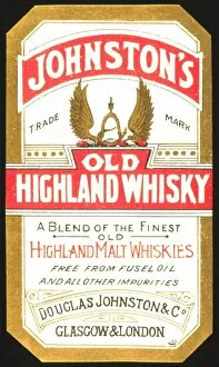 Label design for Johnstons Old Highland Whisky