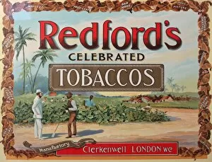 Poster advertising Redfords Celebrated Tobaccos