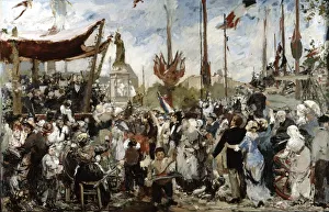 The 14th of July, 1880 study by Alfred Philippe Roll (1846-1919), French painter The 14th of July, 1880 study by Alfred Philippe Roll (1846-1919), French painter