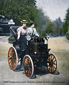 1894 Panhard Levassir Phaeton motorcar driven by a woman