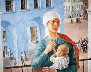 1918 in Petrograd, 1920. Oil on canvas. Kuzma Petrov-Vodkin (1878-1939) Russian painter 1918 in Petrograd, 1920. Oil on canvas. Kuzma Petrov-Vodkin (1878-1939) Russian painter
