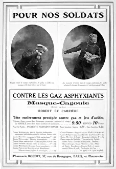 Advertisement for gas masks. From the French periodical Le Flambeau, 18 September 1915 Advertisement for gas masks. From the French periodical Le Flambeau, 18 September 1915